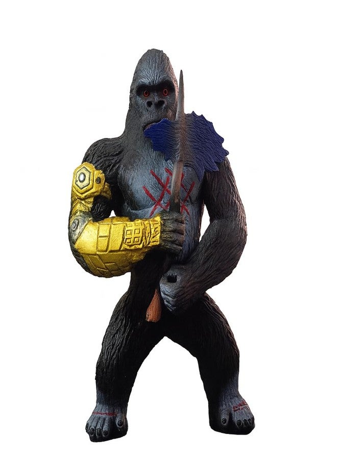 DTR Creation Hard Rubber Gorilla Action Figure Toy for Kids | 20 cm Jungle King Collectible Model | Grey-Black Animal Figurine | Durable Monster for Boys | Gift & Display Toy for Children - Image 1